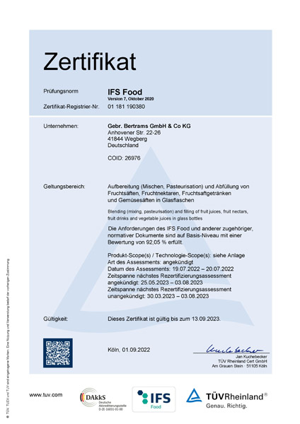 IFS Zertifikat 2022 deutsch